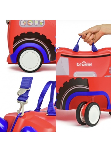 Vaikų mažasis lagaminas Trunki GLIDE 360 FRANK THE FIRE TRUCK