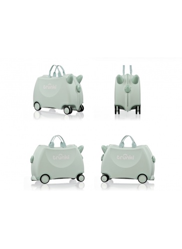 Vaikų mažasis lagaminas Trunki GLIDE 360 SOLI GREEN
