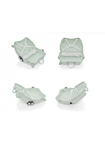 Vaikų mažasis lagaminas Trunki GLIDE 360 SOLI GREEN