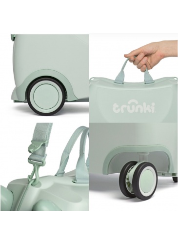 Vaikų mažasis lagaminas Trunki GLIDE 360 SOLI GREEN