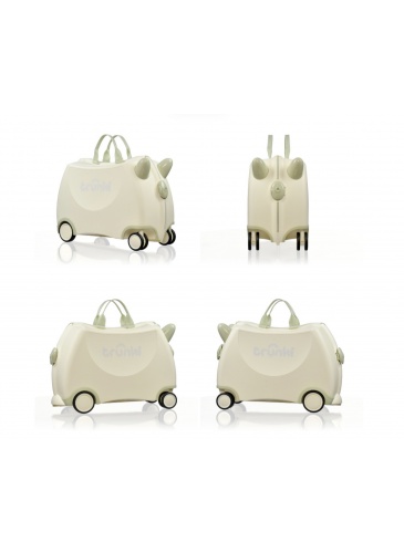 Vaikų mažasis lagaminas Trunki GLIDE 360 SOLI white